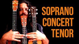 Ukulele soprano concert e tenor  Comparativo de ukuleles [upl. by Lowndes]