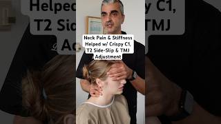 Neck Pain amp Stiffness Helped w Crispy C1 T2 amp TMJ Adjustment shorts [upl. by Thenna]