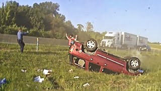 Arkansas State Police Pursuit of Stolen Vehicle Ends in Rollover Crash [upl. by Llirrehs328]