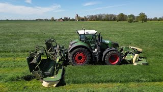 FENDT 930 mit KRONE EasyCut Mähkombi beim Gras mähen  OSTERS amp VOß  4K [upl. by Ahsataj930]