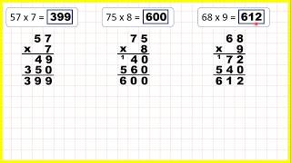 Multiply by a twodigit number using the expanded column method using times tables facts [upl. by Nosnev]