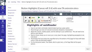 Using ReadSpeaker TextAid to Read Documents in Canvas [upl. by Wynny]