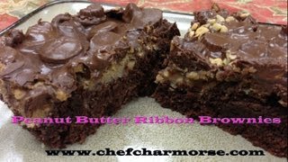 Peanut Butter Ribbon Brownies [upl. by Kipper]