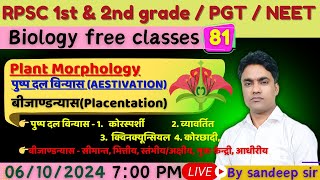 पुष्प दल विन्यास Aestivation  बीजाण्डन्यास Placentation  RPSC 1st grade  RPSC 2nd grade  PGT [upl. by Htedirem]