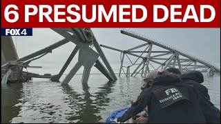 Baltimore bridge collapse 6 workers presumed dead [upl. by Arita]