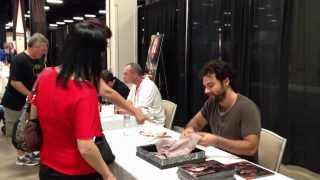 Meeting AIDAN TURNER at Boston Comic Con Alternate angle [upl. by Aerdnod]