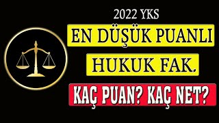 en düşük puanlı hukuk fakültesi kaç net kaç puan 2022 [upl. by Adirf]