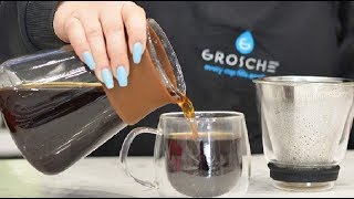 GROSCHE Amsterdam Craft Pour over coffee maker Review Makes hot strong coffee And looks cool [upl. by Tatman211]