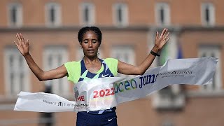 Les Éthiopiens Bekele et Dalasa remportent le Marathon de Rome [upl. by Atirahc]