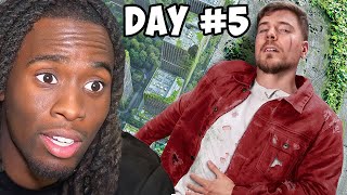 Kai Cenat Reacts to MrBeast Surviving 7 Days In Abandoned City [upl. by Eceinehs]