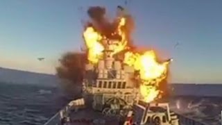 See massive ship explode Hollywood style [upl. by Owen814]