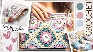 💖 TRES GRANDE POCHETTE TENDANCE AU CROCHET  TUTO SELYA 19X28 CM FACILE amp RAPIDE 💖𝐌𝐚𝐦𝐢𝐞𝐂𝐫𝐨𝐜𝐡𝐞𝐭 [upl. by Reginauld]