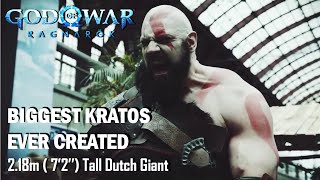 BIGGEST KRATOS ever Created  218m 72 tall Olivier Richters for God of War launch Event [upl. by Ledah960]