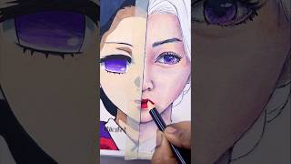 Drawing Lady Tamayo Realistic side from Demon Slayer drawinganime anime demonslayer [upl. by Nnyrb]