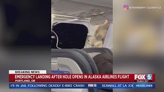 Alaska Airlines Flight Makes Emergency Landing After Hole Opens Up In Cabin [upl. by Chilcote688]