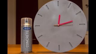 DIY Concrete Effect Clock  Wanduhr in Betonoptik [upl. by Yrdua]