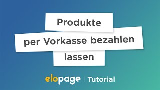 TUTORIAL Per Vorkasse bezahlen [upl. by Jehiah]