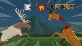 Unnatural Deer vs Elk  Unnatural Habitat Animals Animation [upl. by Geis215]