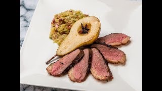 Seared Duck Breast with Caramelized Pear and Cabbage [upl. by Avek1]