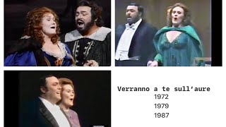 Joan Sutherland Luciano Pavarotti COMPARISON of “Verranno a te sull‘sure”  1972 1979 1987 [upl. by Chivers]