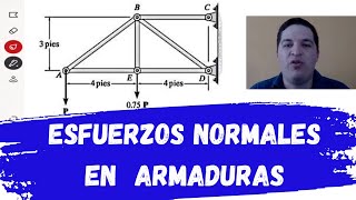 136 ESFUERZO NORMAL Mecánica de Materiales  Armaduras Método de nodos Análisis Estructural [upl. by Bloomer719]