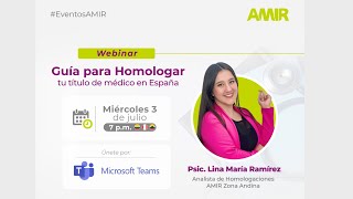 Webinar Guía para homologar tu título médico en España 🇪🇸 [upl. by Nosduj]