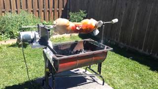 Homemade pig rotisseries using Dayton gearmotor [upl. by Wilmette]