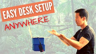 Easy Ergonomic Desk Setup for laptops  ON THE CHEAP [upl. by Nazarius]