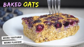 Healthy Baked Oatmeal You Can Make Ahead REHEATS SO WELL [upl. by Enylekcaj]