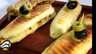 mini panini ميني بانيني بالشوارمة بعجين ناجحة🥖🥖 [upl. by Yrellih]