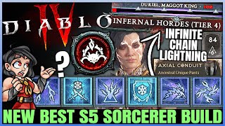 Diablo 4  New Best S5 Highest Damage Sorcerer Build Guide  New OP Chain Lightning  EASY Endgame [upl. by Kidder]