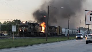 Holy Cow Train Catches Fire at Bryan TX 32323 [upl. by Lowery]