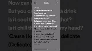 Taylor Swift  Delicate  LYRICS [upl. by Syhr]