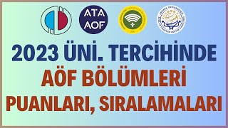 Açıköğretim Üniversite Aöf Bölümleri Puanları ve Başarı Sıralamaları Aöf Tercihleri [upl. by Nayra847]