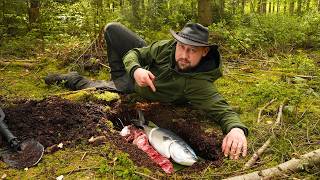 Riesen Hamachi Fisch amp Rinderfilet im Erdofen  Surf amp Turf ASMR  Outdoor Cooking [upl. by Aicekan]