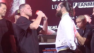 Nate Diaz vs Jorge Masvidal FACEOFFS [upl. by Notwen546]