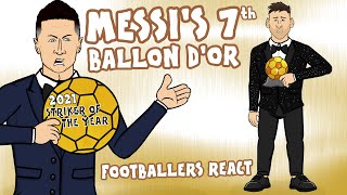 🏆Messi wins his 7th Ballon dOr🏆 Footballers React [upl. by Xed]