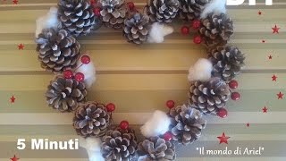 DIY GHIRLANDA NATALIZIA con pigne e fiori di cotoneDIY Christmas wreath [upl. by Ahmar996]