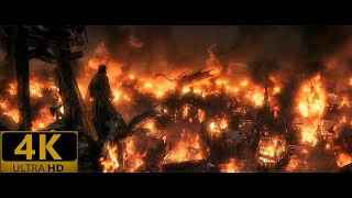 The Hobbit The Battle of the Five Armies 2014 quotSmaug Attacks Lake townquot Scene  4K 2160p Clip [upl. by Fairfax]