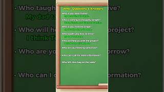 How to Use Who in English  Common Questions and Answers shorts [upl. by Ettedanreb]