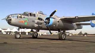 B25 Maid in the Shade engine start Up Close [upl. by Ceciley]