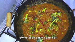 Broccoli Curry Recipe  Indian Masala Vegetarian Healthy cooking [upl. by Eesdnil103]