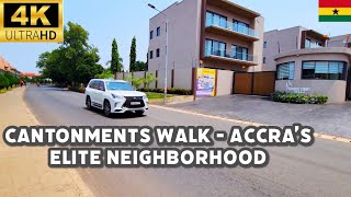 Exploring Cantonments A walk Through Accras Elite Neighborhood4K Walking Tour [upl. by Leraj320]