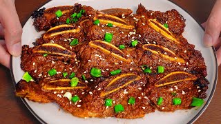 EASY Korean BBQ Beef Ribs by Air Fryer  Korean Short Ribs Recipe LA Galbi 🥩 [upl. by Dewar426]