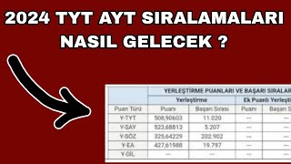 2024 TYT AYT SIRALAMALARI NASIL GELİR [upl. by Adley287]