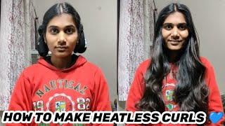 how to make heatless curlsshocked by result 😱😱🤯 [upl. by Drofdarb]