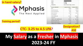 Mphasis Fresher Salary Insights  In hand salary vs CTC  freshers mphasis salary corporate [upl. by Drais]