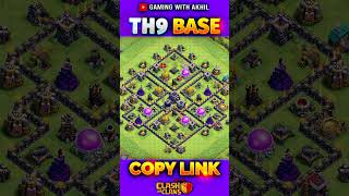 Perfect TH9 Base Design✨ coc clashofclans [upl. by Nnyllaf]