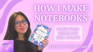 How I make notebooks from home to sell smallbusiness notebook diynotebook [upl. by Attenov]