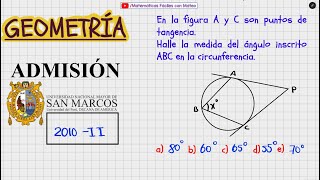 Ejercicios de geometría pre universitaria  UNMSM 2010II  Ejercicios de examen de admisión [upl. by Oicnedurp]